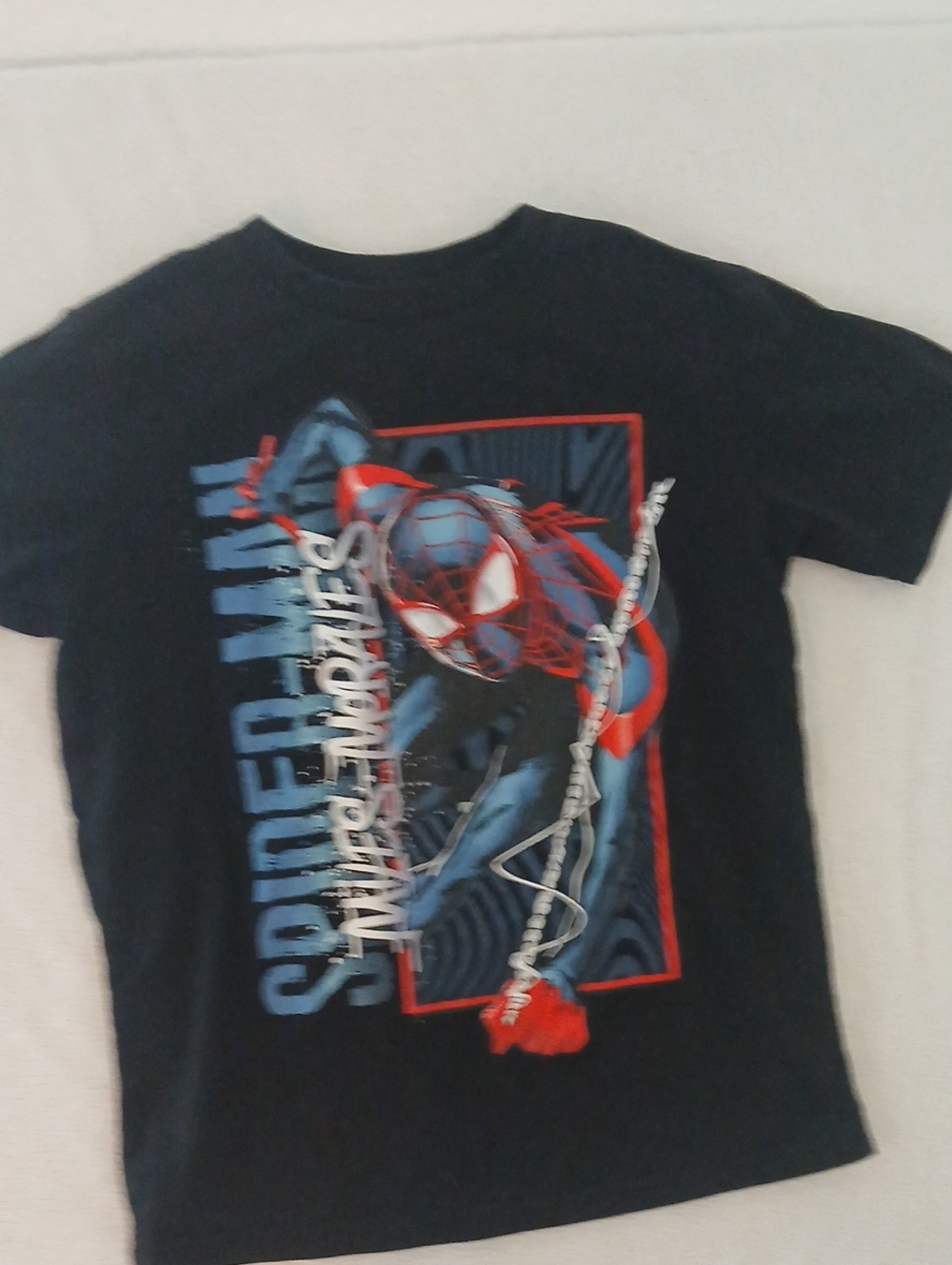 Marvel Black Logo Spiderman  Graphic Tee Children's Small Petite 6-7